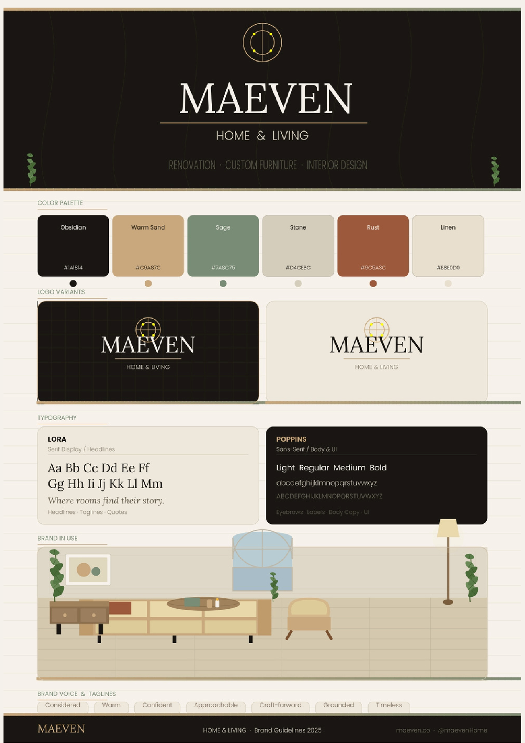 Maeven Home & Living brand kit